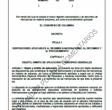 PROYECTO DE LEY – RÉGIMEN SANCIONATORIO: